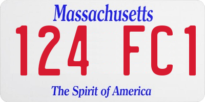 MA license plate 124FC1