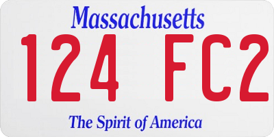 MA license plate 124FC2