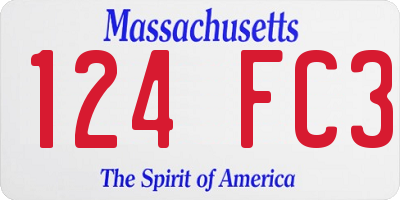 MA license plate 124FC3