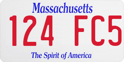 MA license plate 124FC5