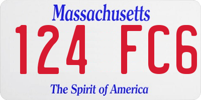 MA license plate 124FC6