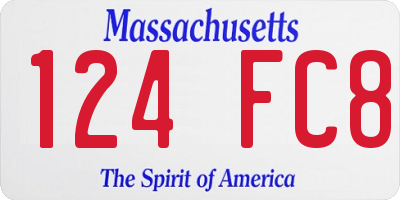 MA license plate 124FC8