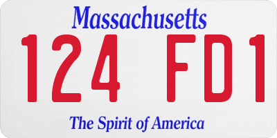 MA license plate 124FD1