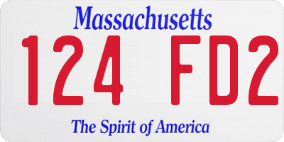 MA license plate 124FD2