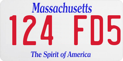 MA license plate 124FD5
