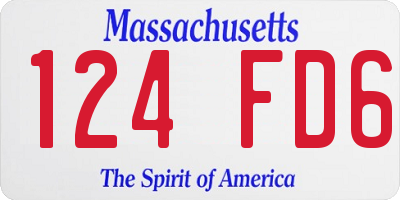 MA license plate 124FD6