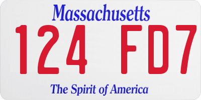 MA license plate 124FD7