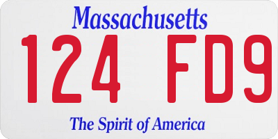 MA license plate 124FD9