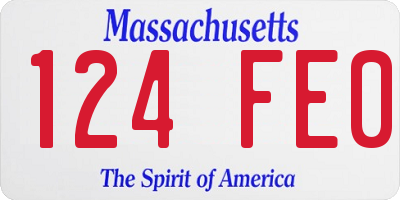 MA license plate 124FE0