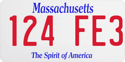 MA license plate 124FE3