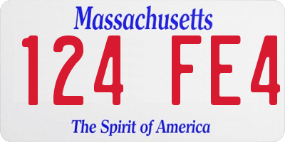 MA license plate 124FE4