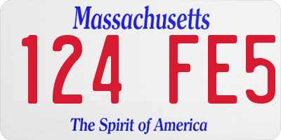 MA license plate 124FE5