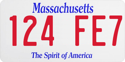 MA license plate 124FE7
