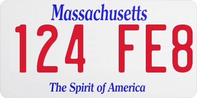 MA license plate 124FE8