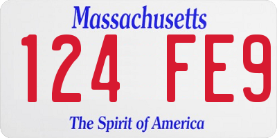MA license plate 124FE9