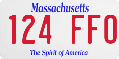MA license plate 124FF0