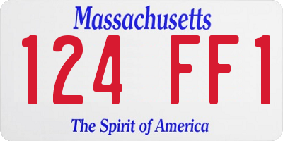 MA license plate 124FF1