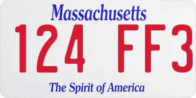 MA license plate 124FF3