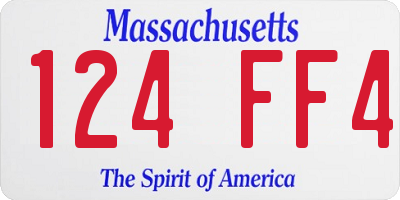 MA license plate 124FF4