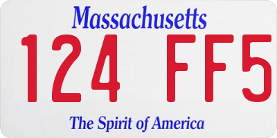 MA license plate 124FF5