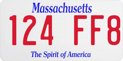 MA license plate 124FF8