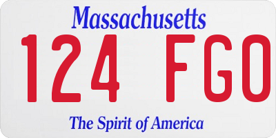 MA license plate 124FG0