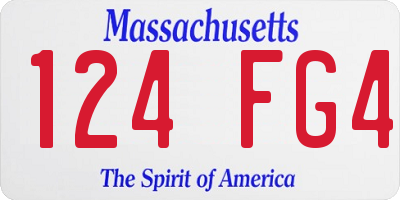 MA license plate 124FG4