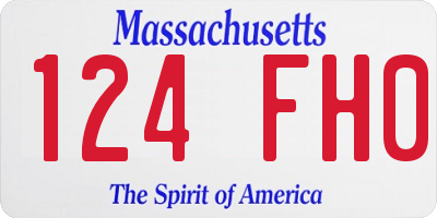MA license plate 124FH0