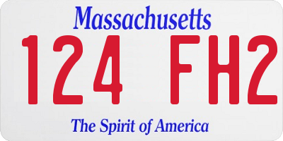 MA license plate 124FH2