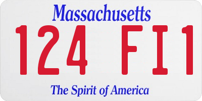 MA license plate 124FI1
