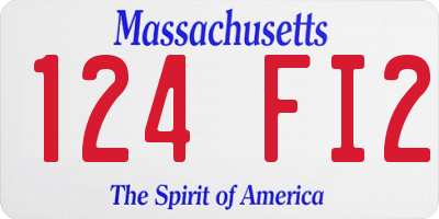MA license plate 124FI2
