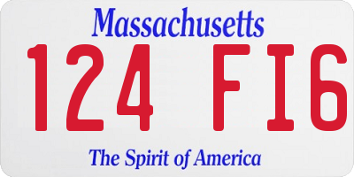 MA license plate 124FI6