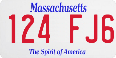 MA license plate 124FJ6