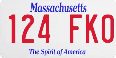 MA license plate 124FK0