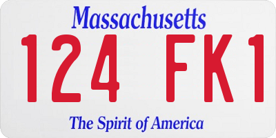 MA license plate 124FK1