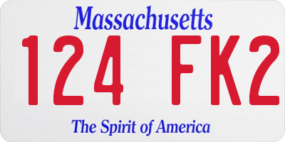 MA license plate 124FK2