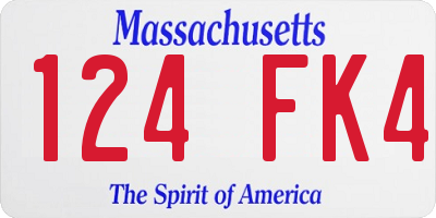 MA license plate 124FK4
