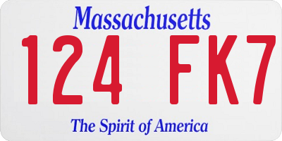 MA license plate 124FK7