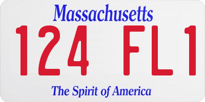 MA license plate 124FL1