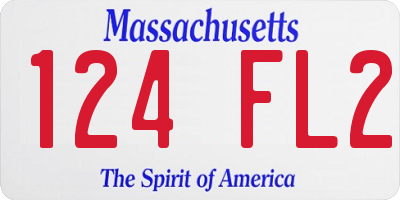MA license plate 124FL2
