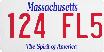 MA license plate 124FL5