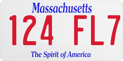 MA license plate 124FL7