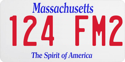 MA license plate 124FM2