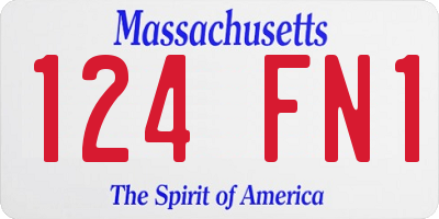 MA license plate 124FN1