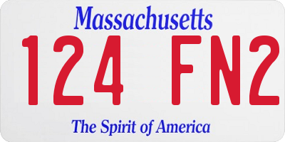 MA license plate 124FN2