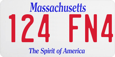 MA license plate 124FN4