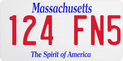 MA license plate 124FN5