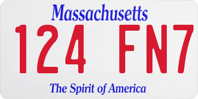 MA license plate 124FN7