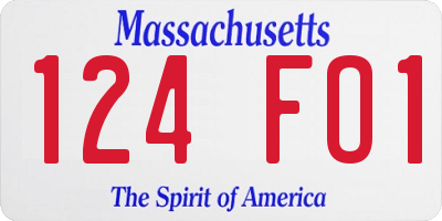 MA license plate 124FO1