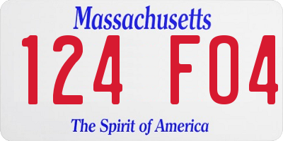 MA license plate 124FO4
